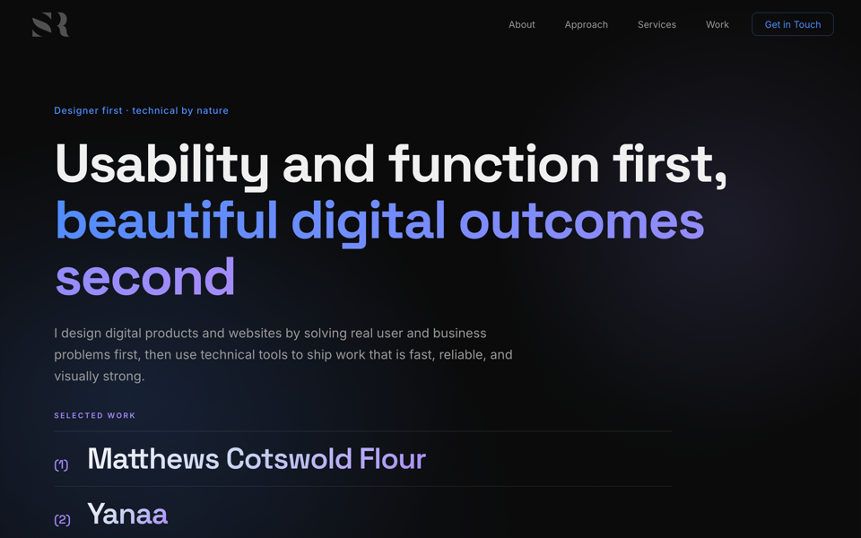 Screenshot of Portfolio Site